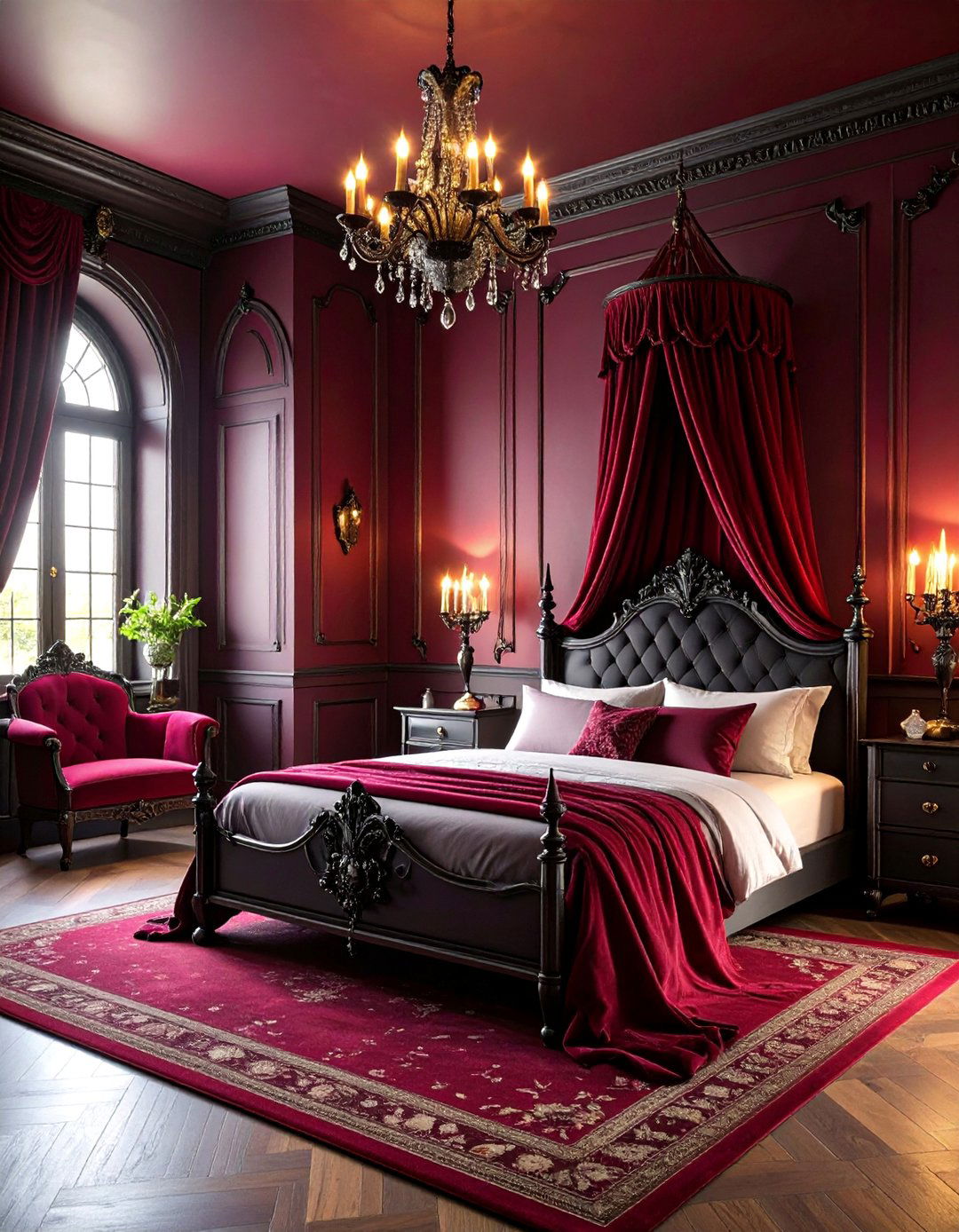 Gothic Victorian Bedroom with Dark Romance Elements - 25 Fantasy Bedroom Ideas