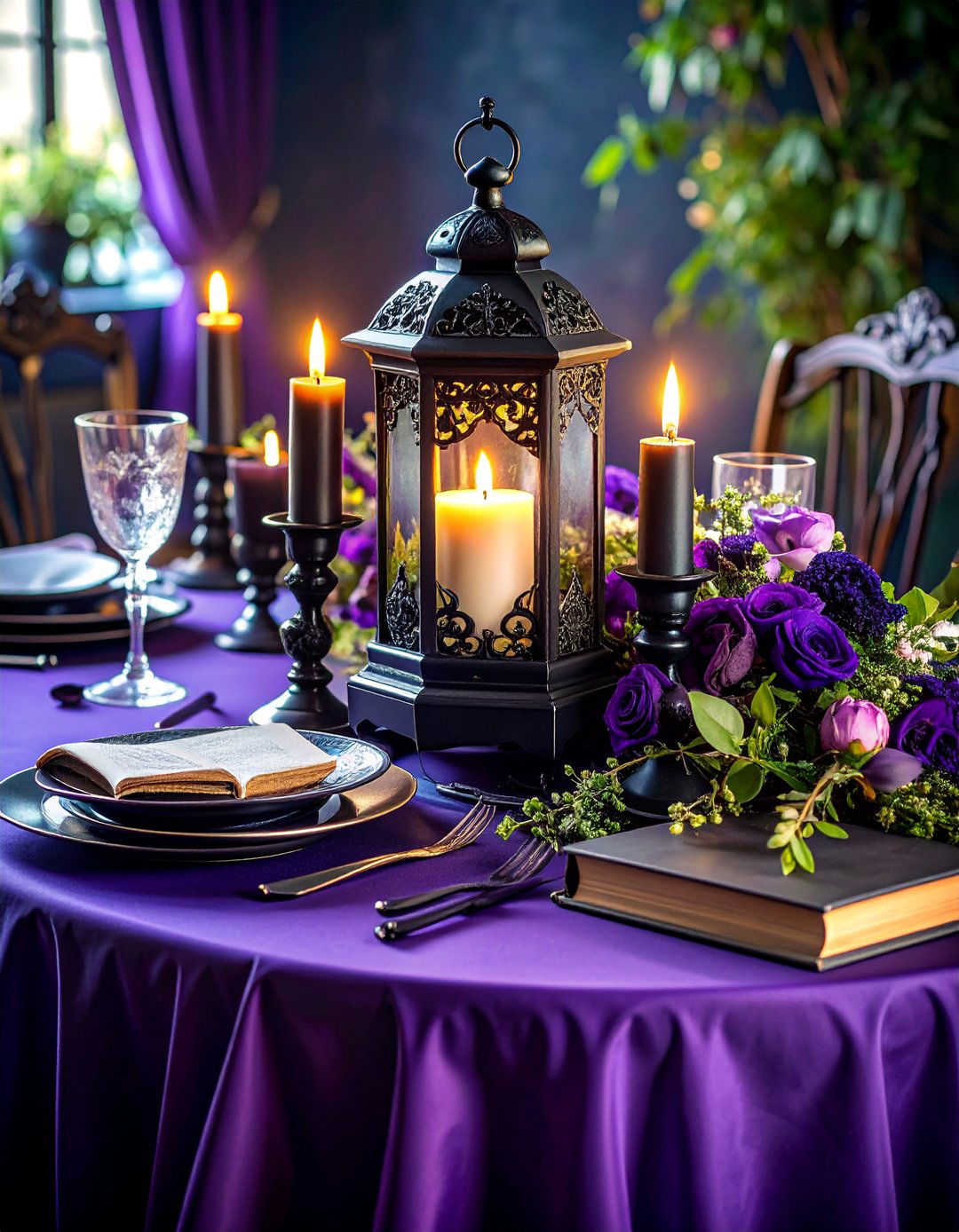 Gothic Victorian Black Lantern Centerpiece - 25 Lantern Centerpiece Ideas