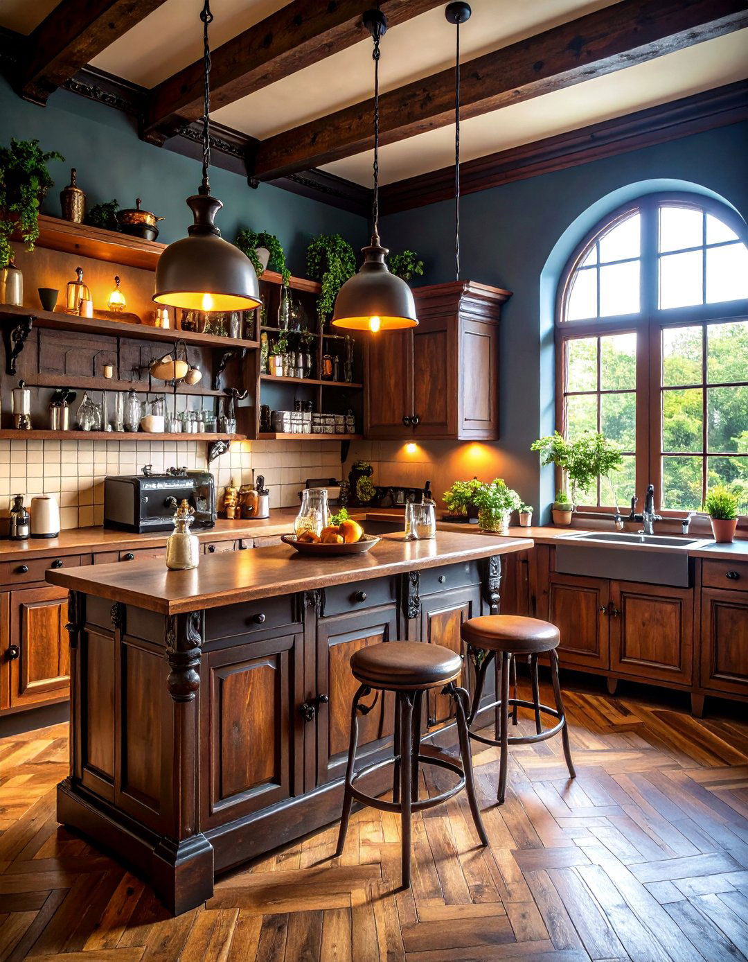 Gothic Vintage Coffee Bar with Dark Dramatic Styling - 25 Coffee Station Ideas
