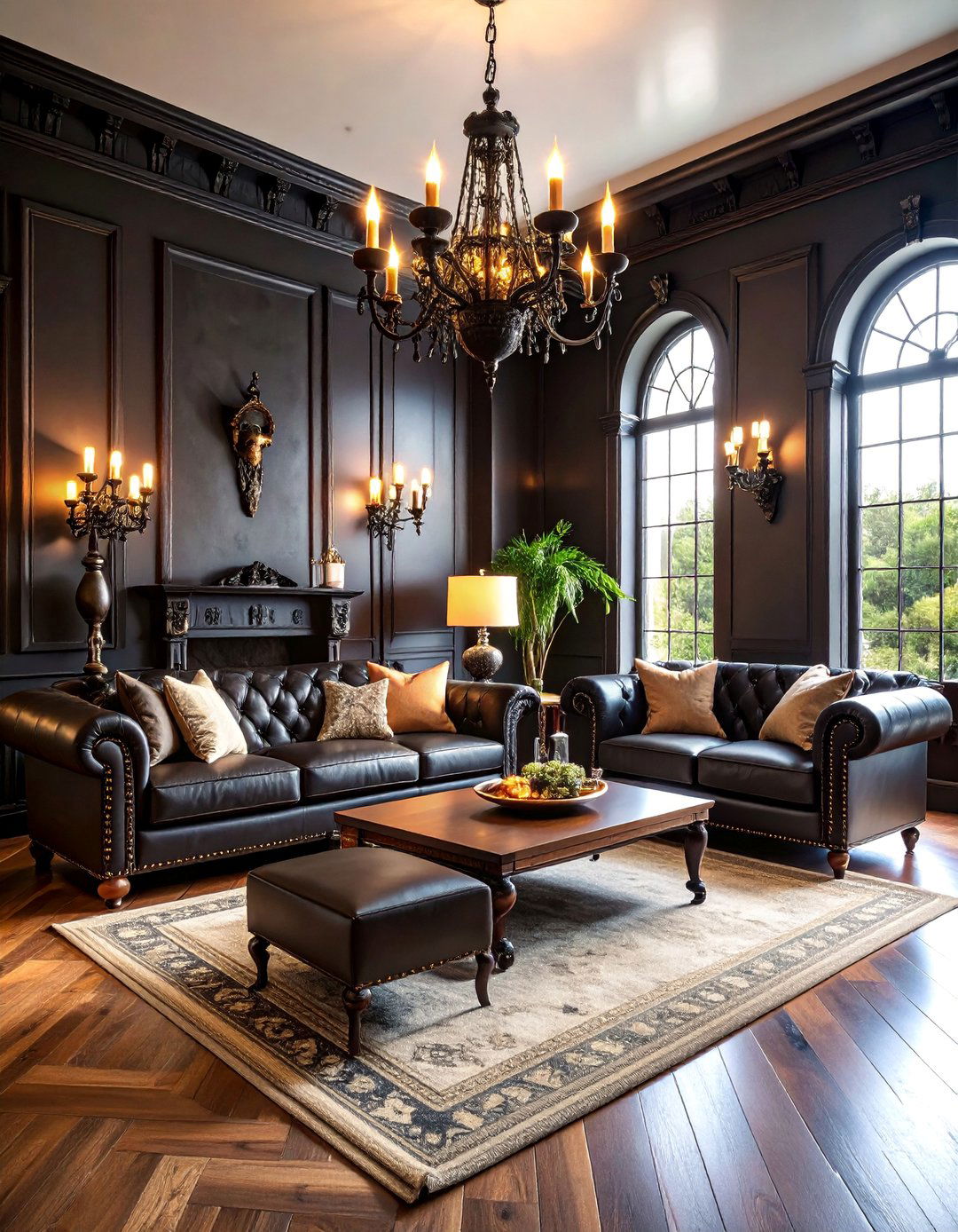 Gothic Western Dark Living Room - 25 Western Living Room Ideas