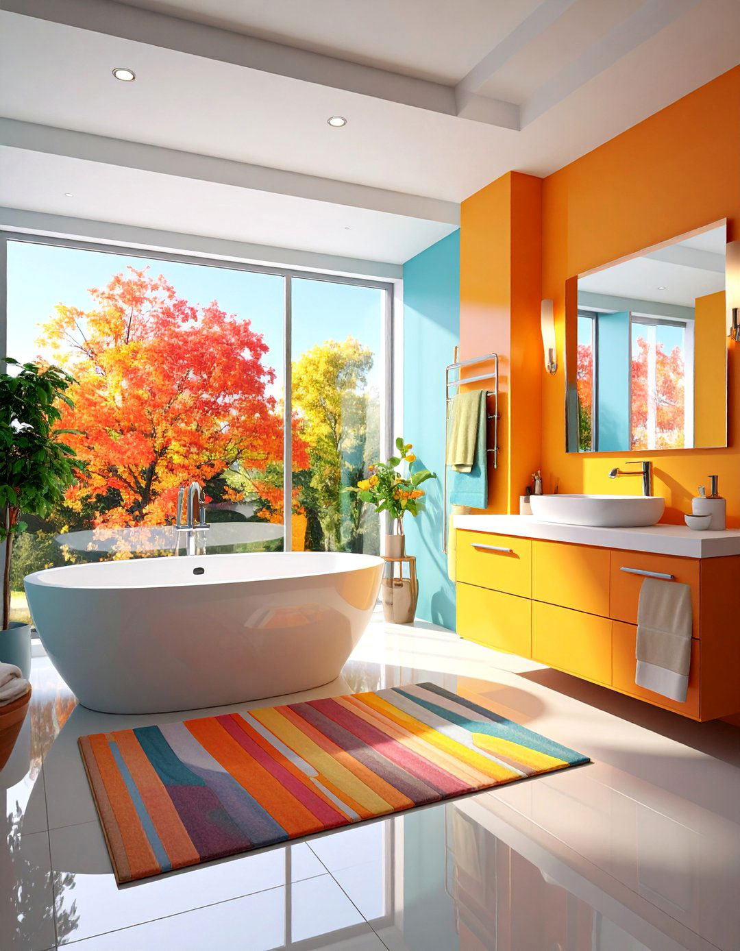 Grab Bar Integration Bathroom with Decorative Safety Features - 25 Handicap Bathroom Ideas