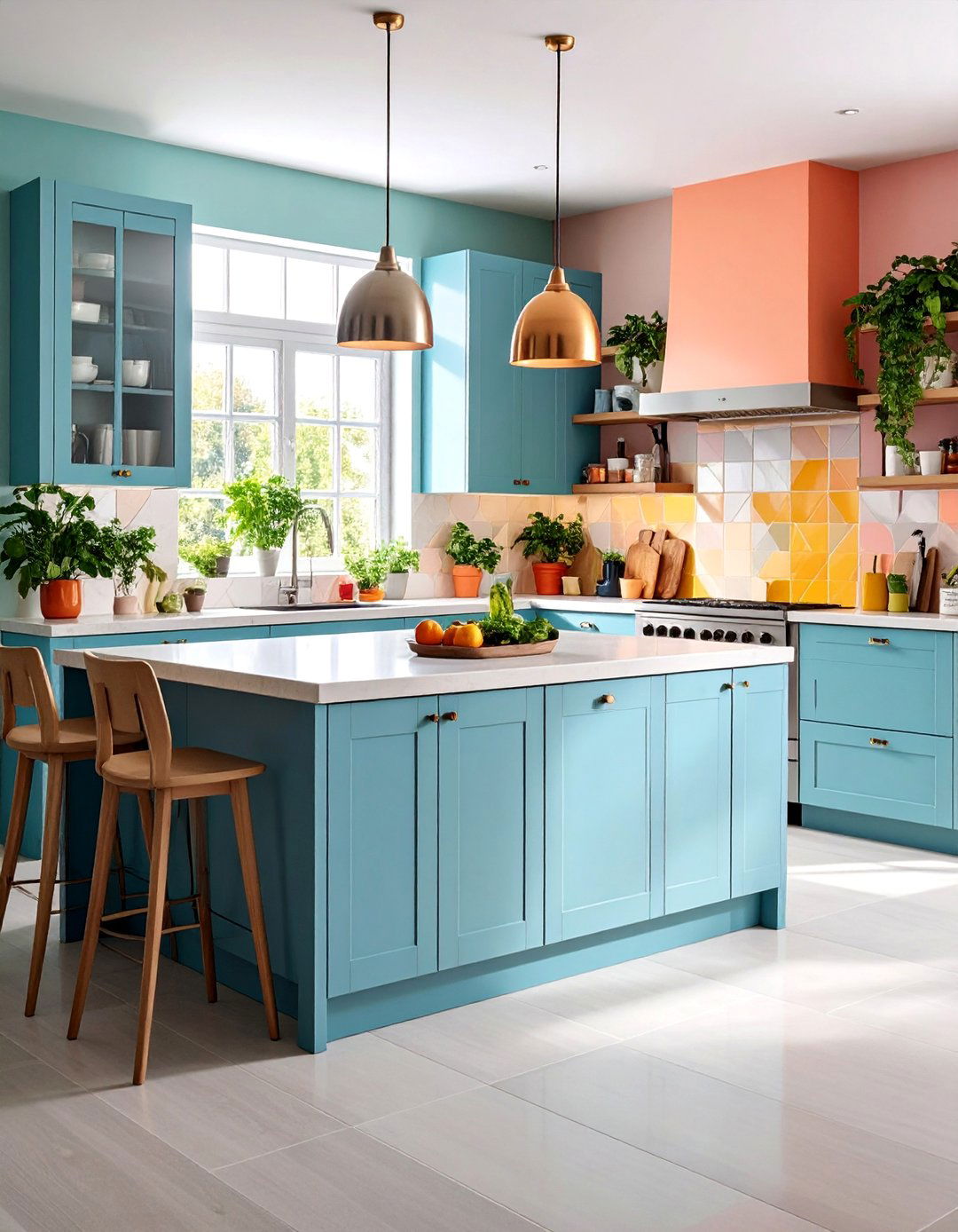 Gradient Color Ceramic from Light to Dark - 25 Modern Kitchen Backsplash Ideas