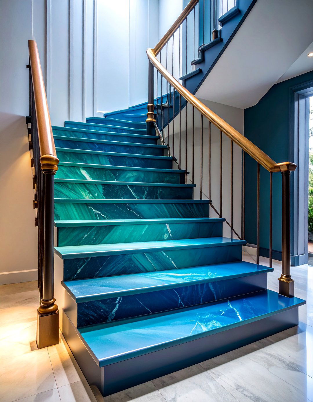 Gradient Ombre Color Wash - 25 Stair Riser Ideas