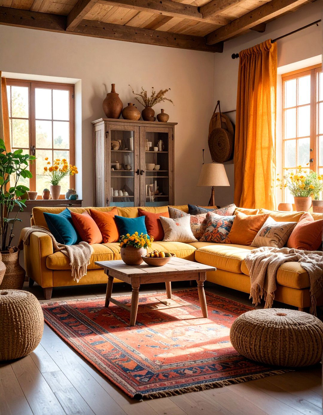 Grain Sack and Feed Sack Primitive Textiles - 25 Primitive Living Room Ideas