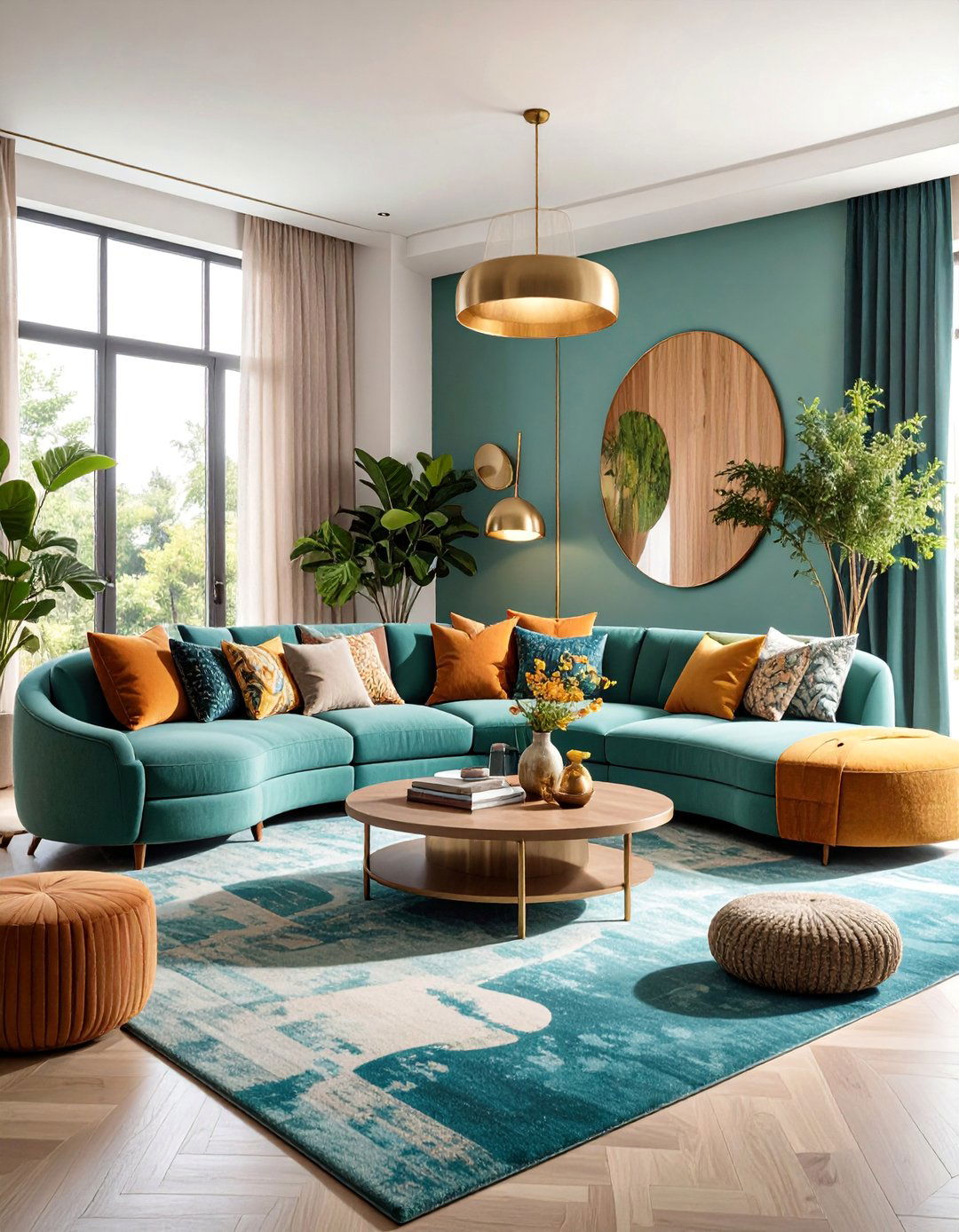 Grand Curved Sectional Living Room - 25 Large Living Room Ideas