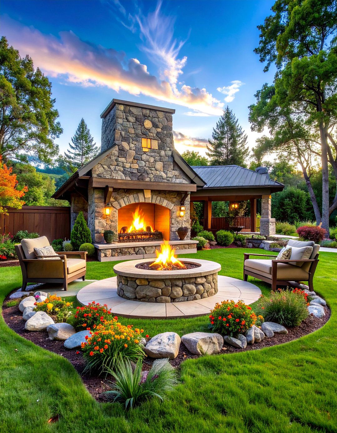 Grand Estate Rustic Outdoor Fireplace - 25 Rustic Outdoor Fireplace Ideas