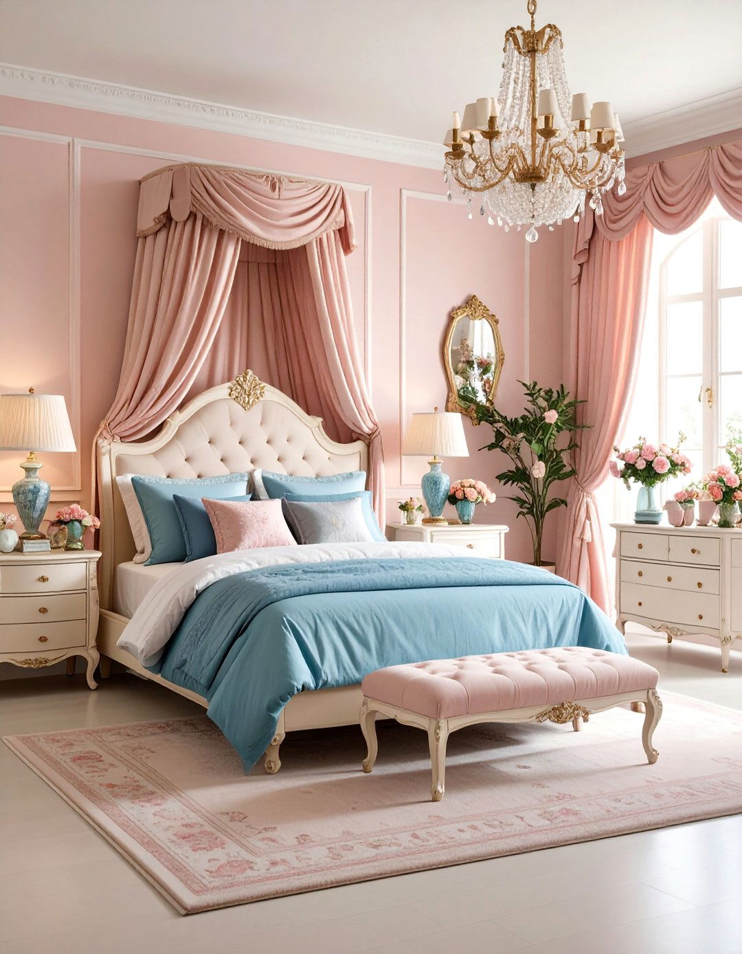 Grandmillennial Dusty Rose Bedroom with Traditional Revival - 25 Dusty Rose Bedroom Ideas