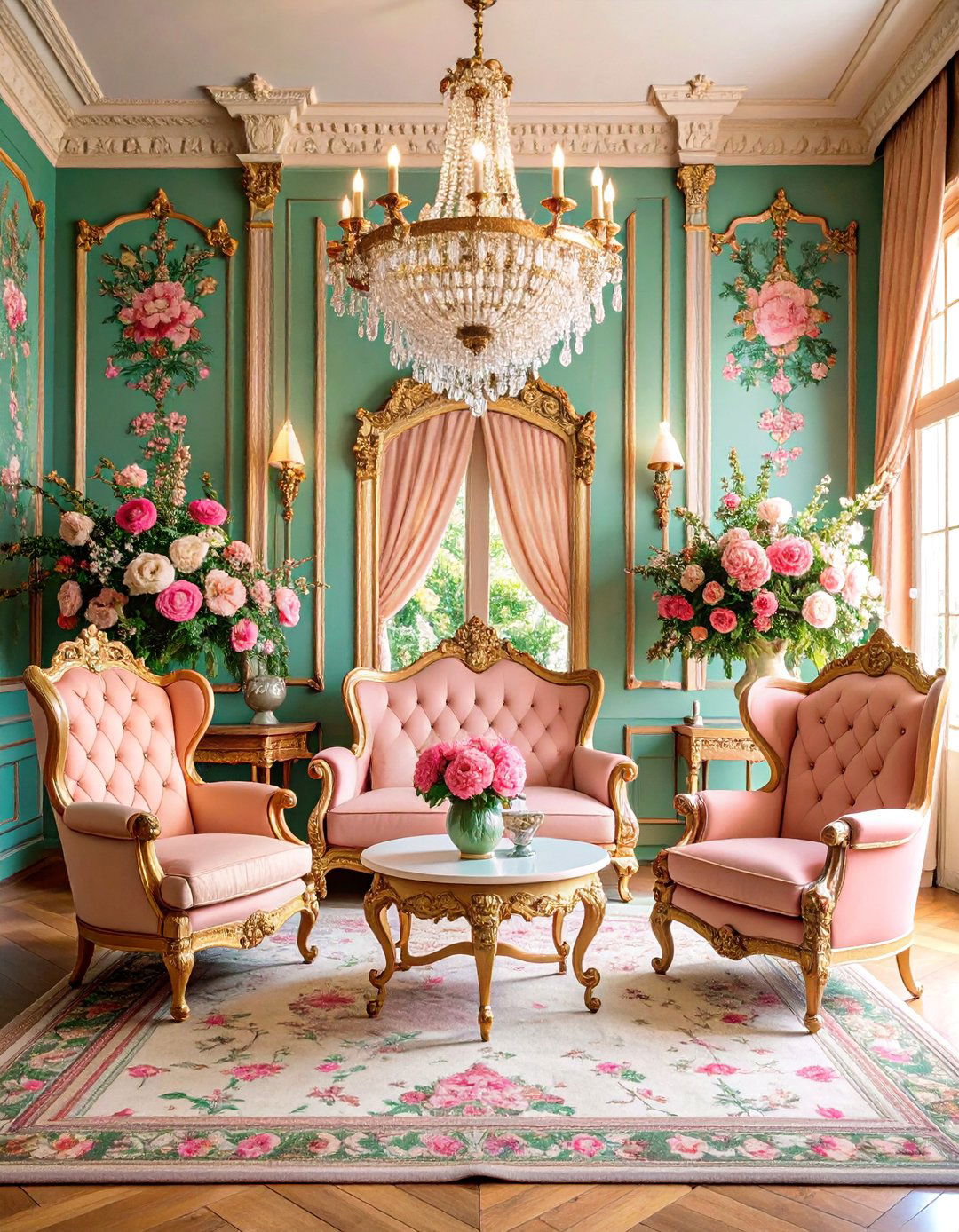 Grandmillennial Maximalist Sitting Room - 25 Preppy Room Ideas