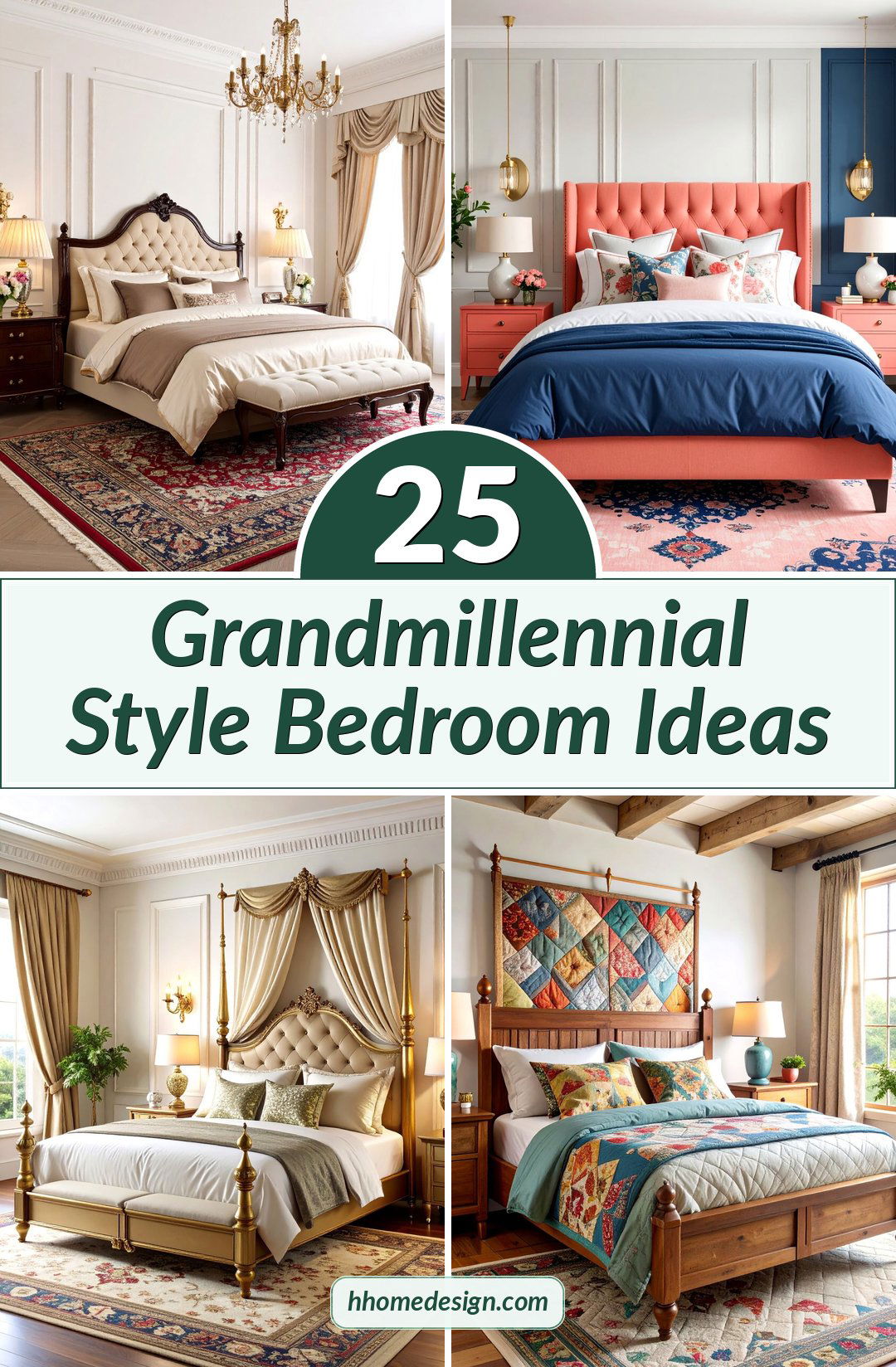25 Grandmillennial Style Bedroom Ideas
