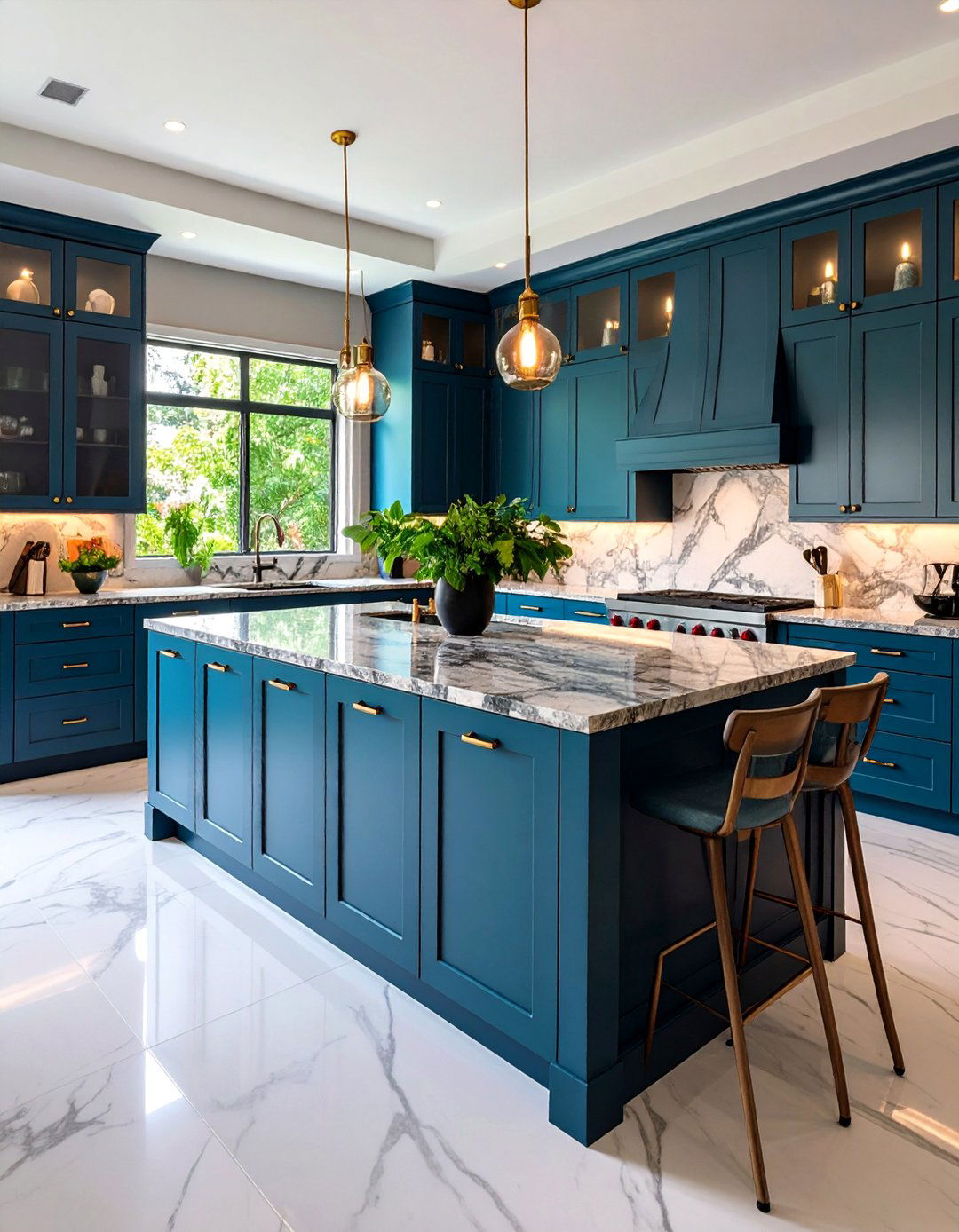Granite Countertops with Contrasting Cabinet Colors - 25 Granite Kitchen Countertop Ideas