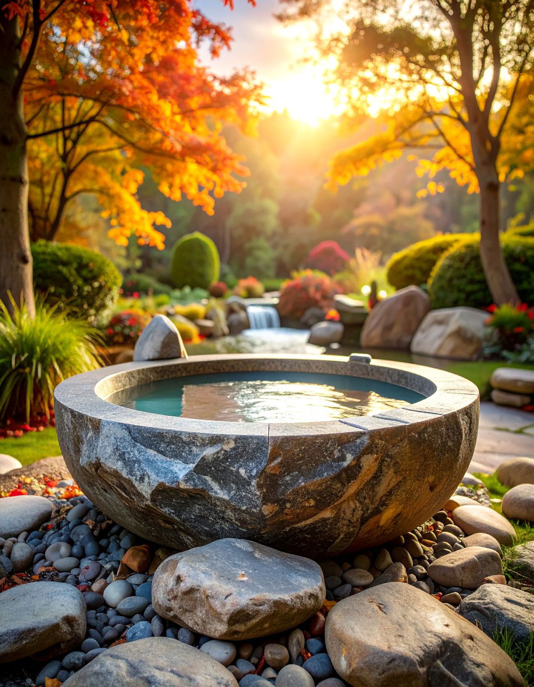 Granite River Rock Soaking Tub - 25 Outdoor Bathtub Ideas