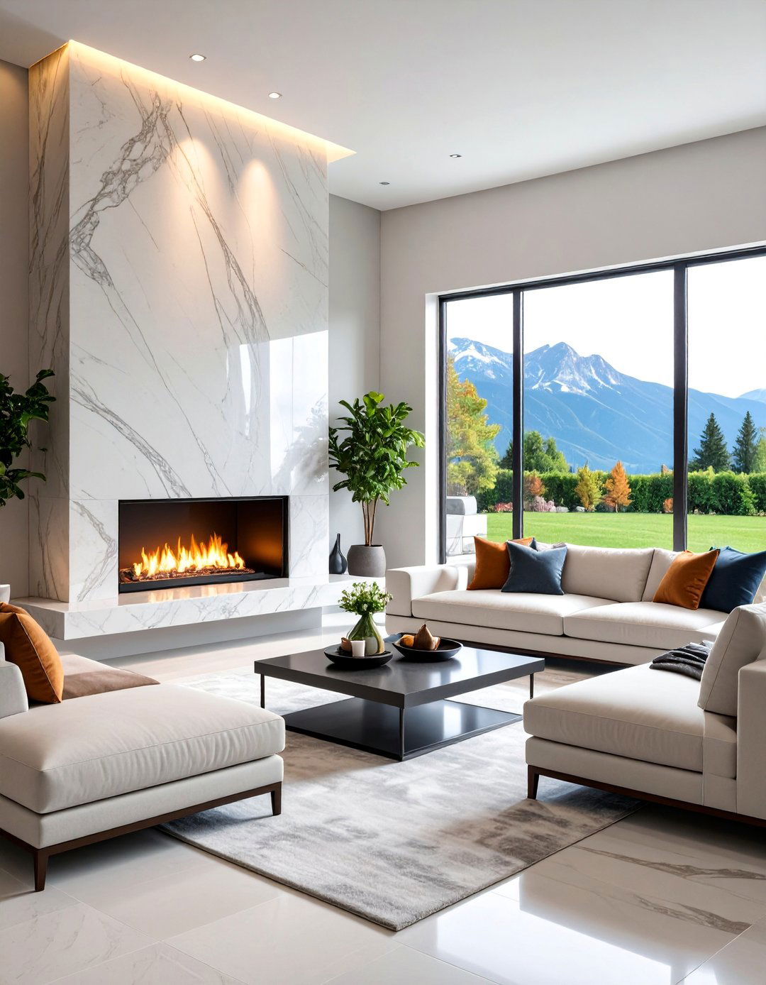 Granite Slab Fireplace with Contemporary Minimalism - 25 Floor to Ceiling Stone Fireplace Ideas