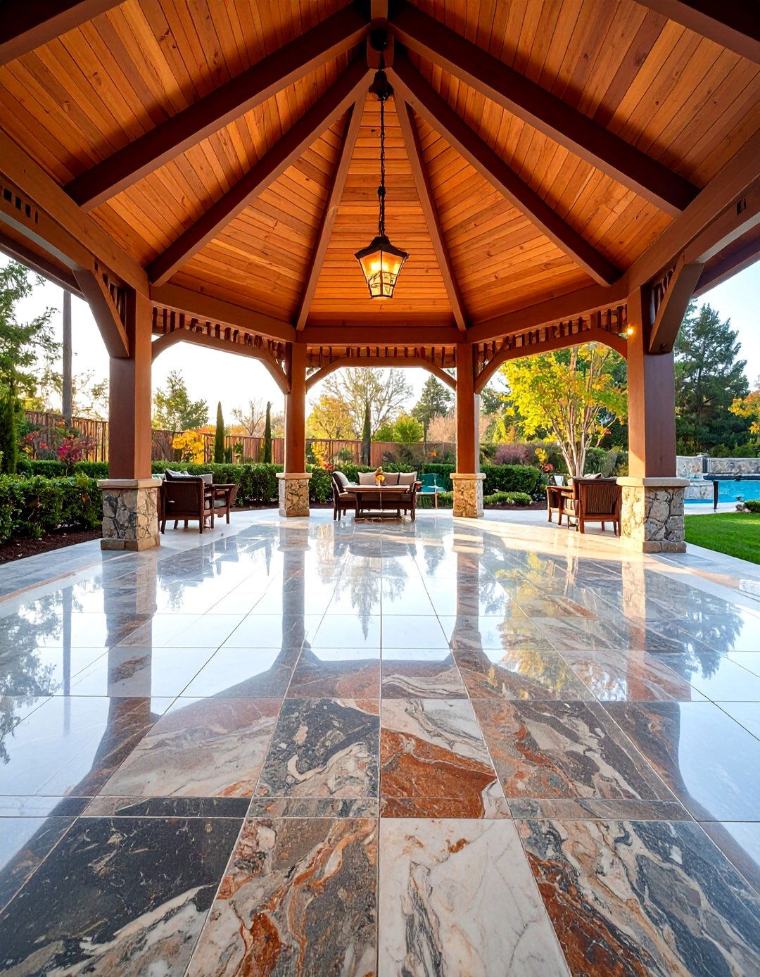 Granite Tiles with Polished Finish - 25 Gazebo Floor Ideas