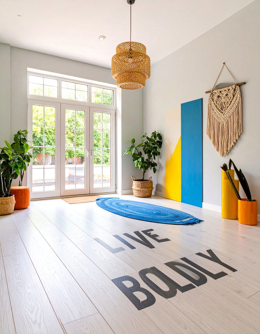 Graphic Typographic Quote Painted Floor - 25 Painted Floor Ideas