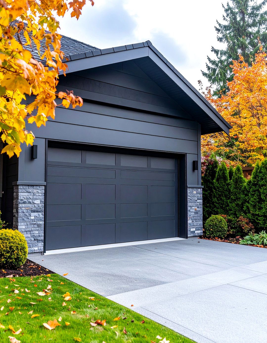 Graphite Matte Modern - 25 Garage Door Paint Ideas