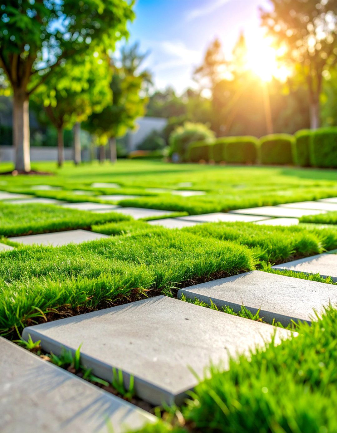 Grass Paver Concrete Grid with Living Surface - 25 Concrete Driveway Ideas