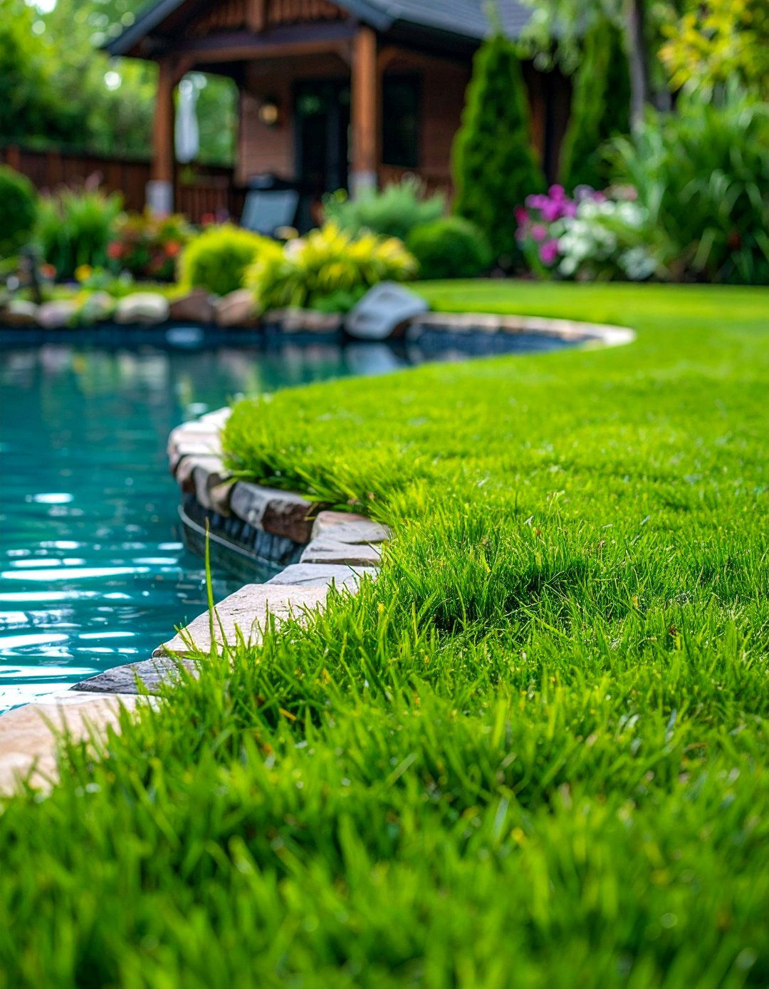 Grass Turf Natural Blend - 25 Pond Edging Ideas