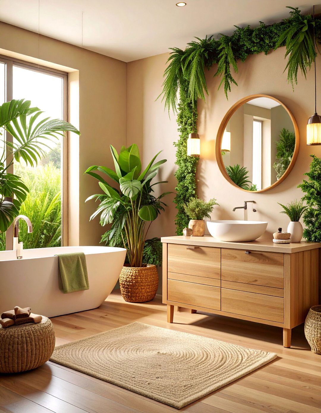 Grasscloth Natural Texture - 25 Powder Room Wallpaper Ideas