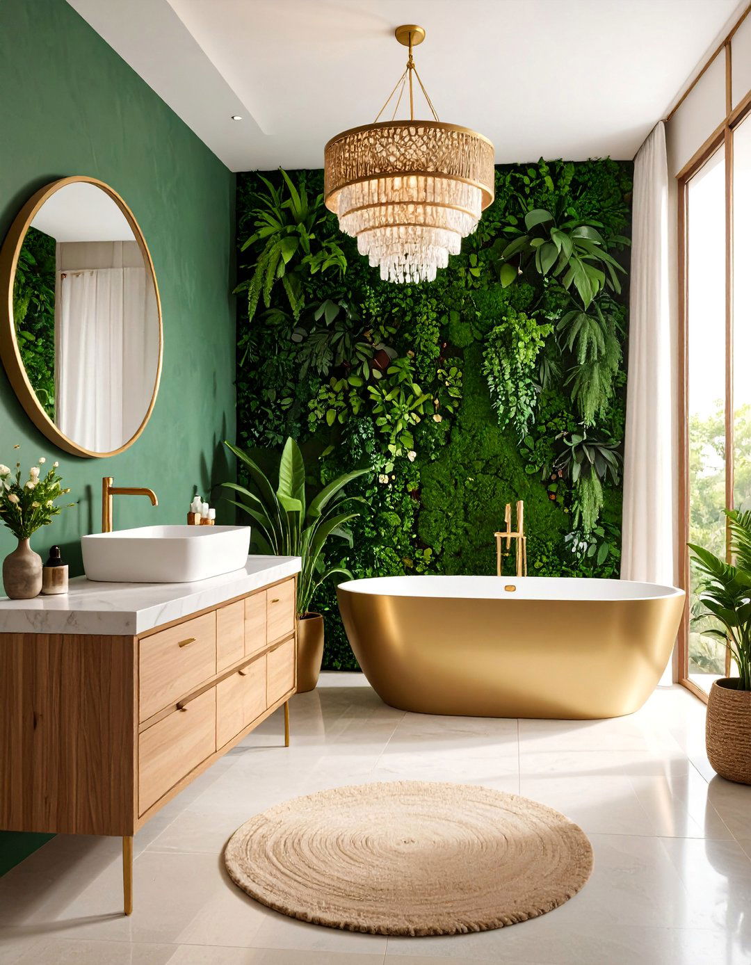 Grasscloth Wallpaper with Natural Texture - 25 Bathroom Wall Ideas