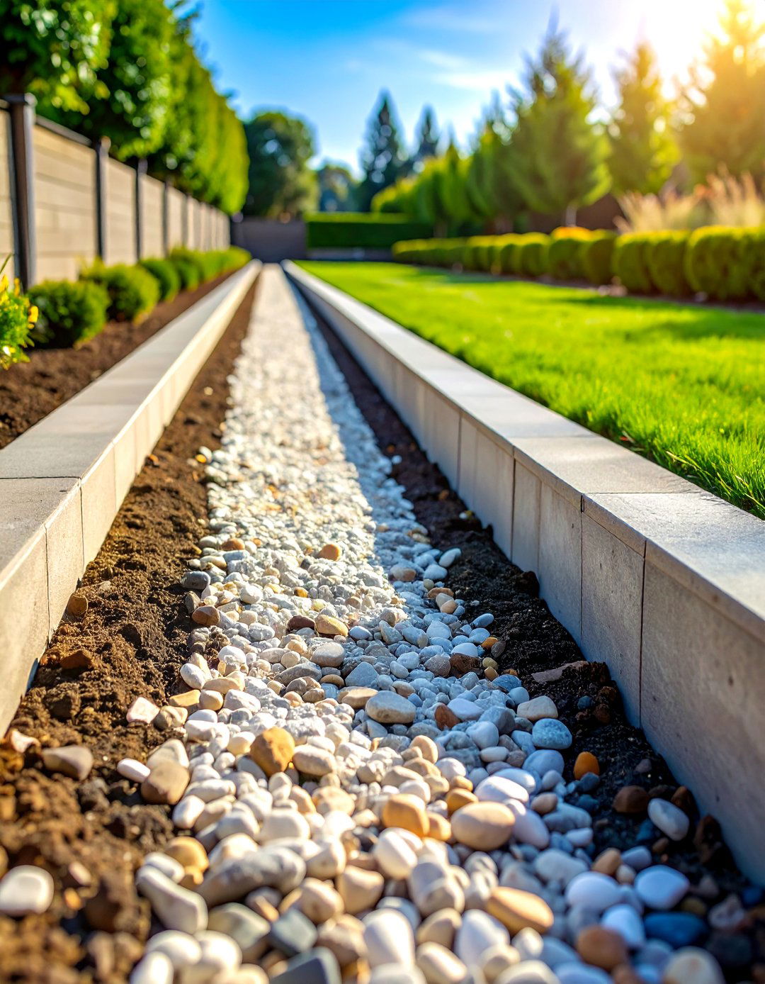 Gravel Filled Channel Systems - 25 Modern Garden Edging Ideas