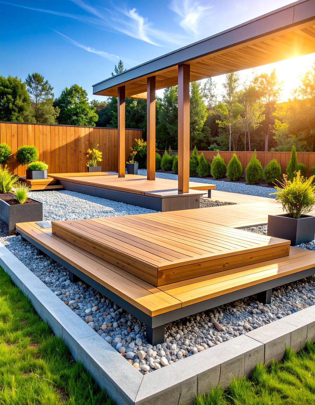 Gravel Foundation Platform System - 25 Platform Deck Ideas
