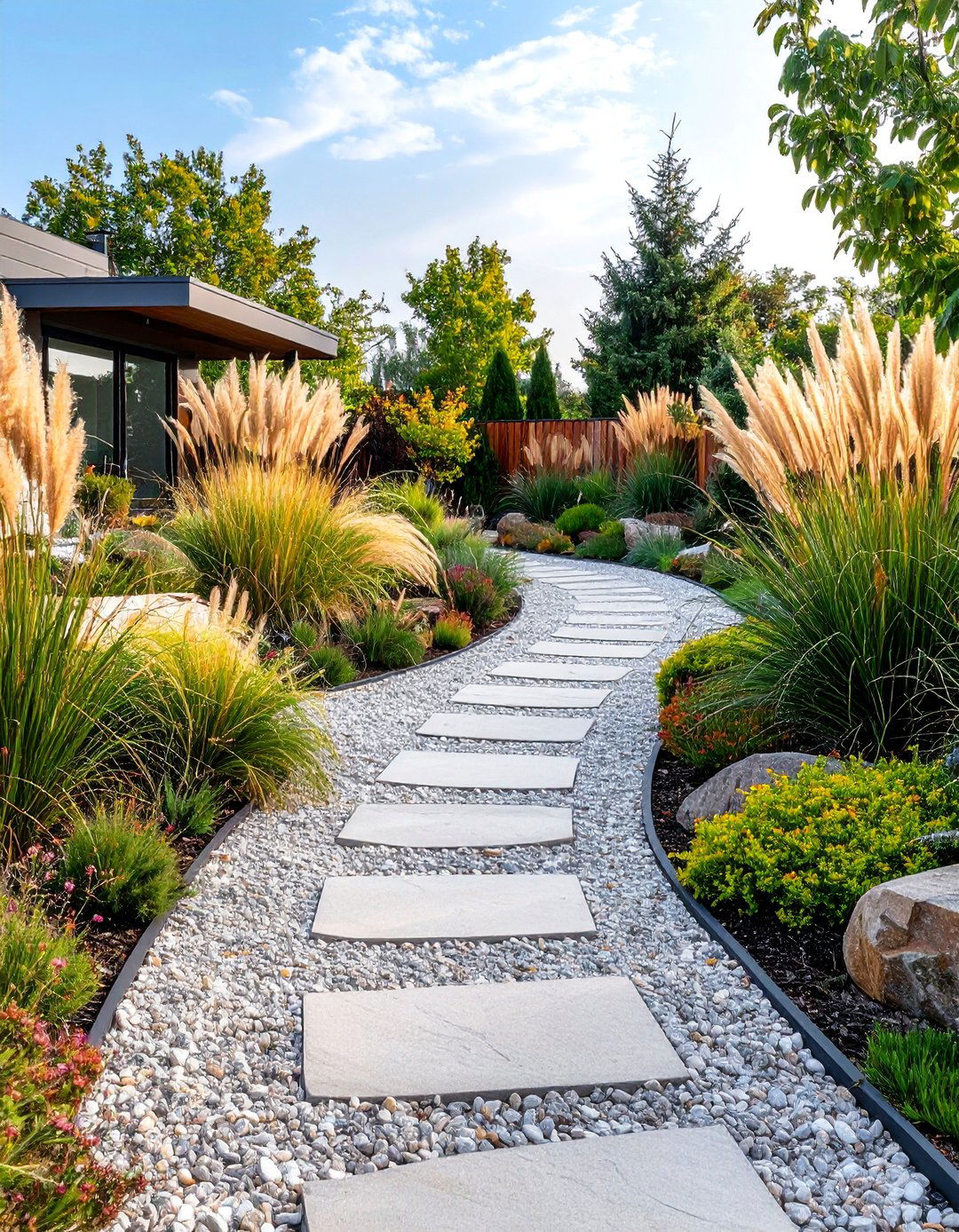 Gravel Garden Parterre with Architectural Plants - 25 Parterre Garden Ideas