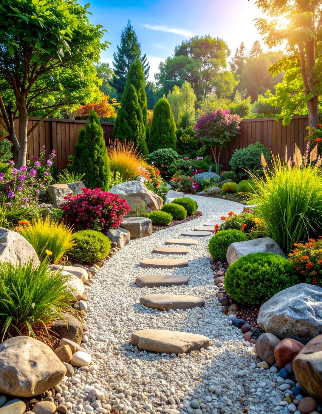Gravel Garden with Architectural Plants - 25 Front Yard Landscaping Ideas With Rocks and Mulch