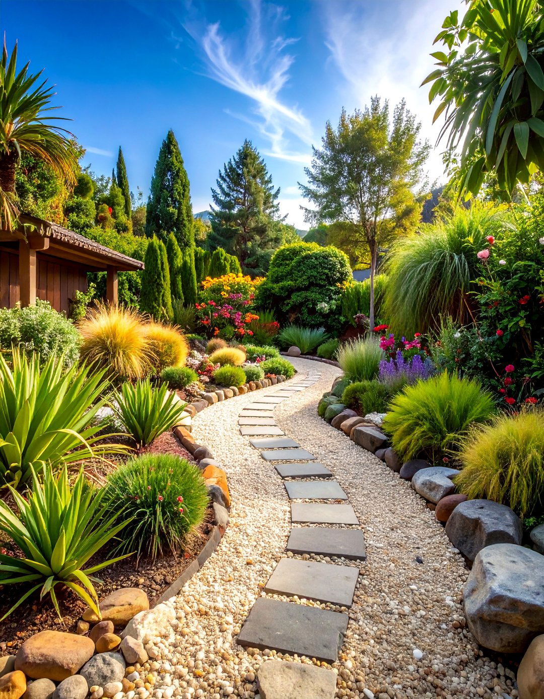 Gravel Garden with Drought Tolerant Plantings - 25 Secret Garden Ideas