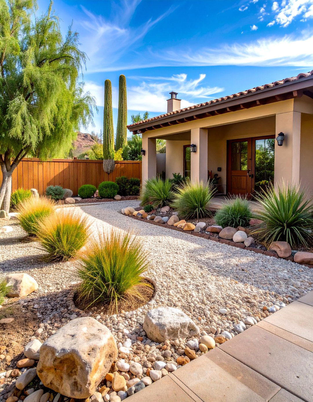 Gravel Garden with Ornamental Grasses - 25 Arizona Backyard Ideas