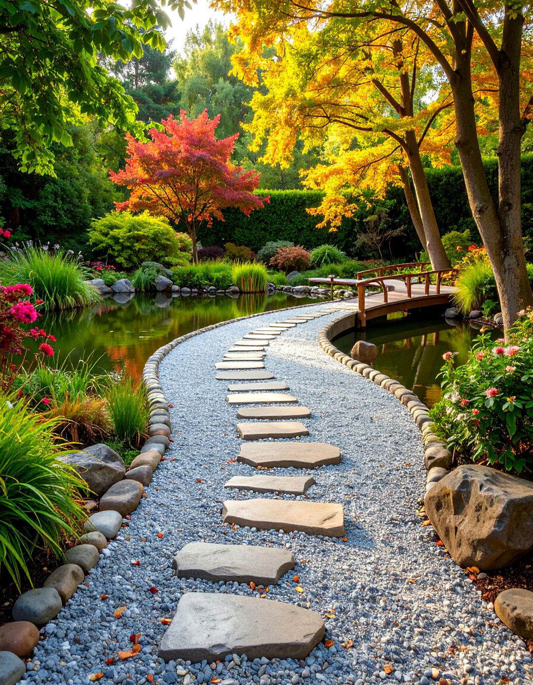 Gravel Path Natural Transition - 25 Pond Edging Ideas