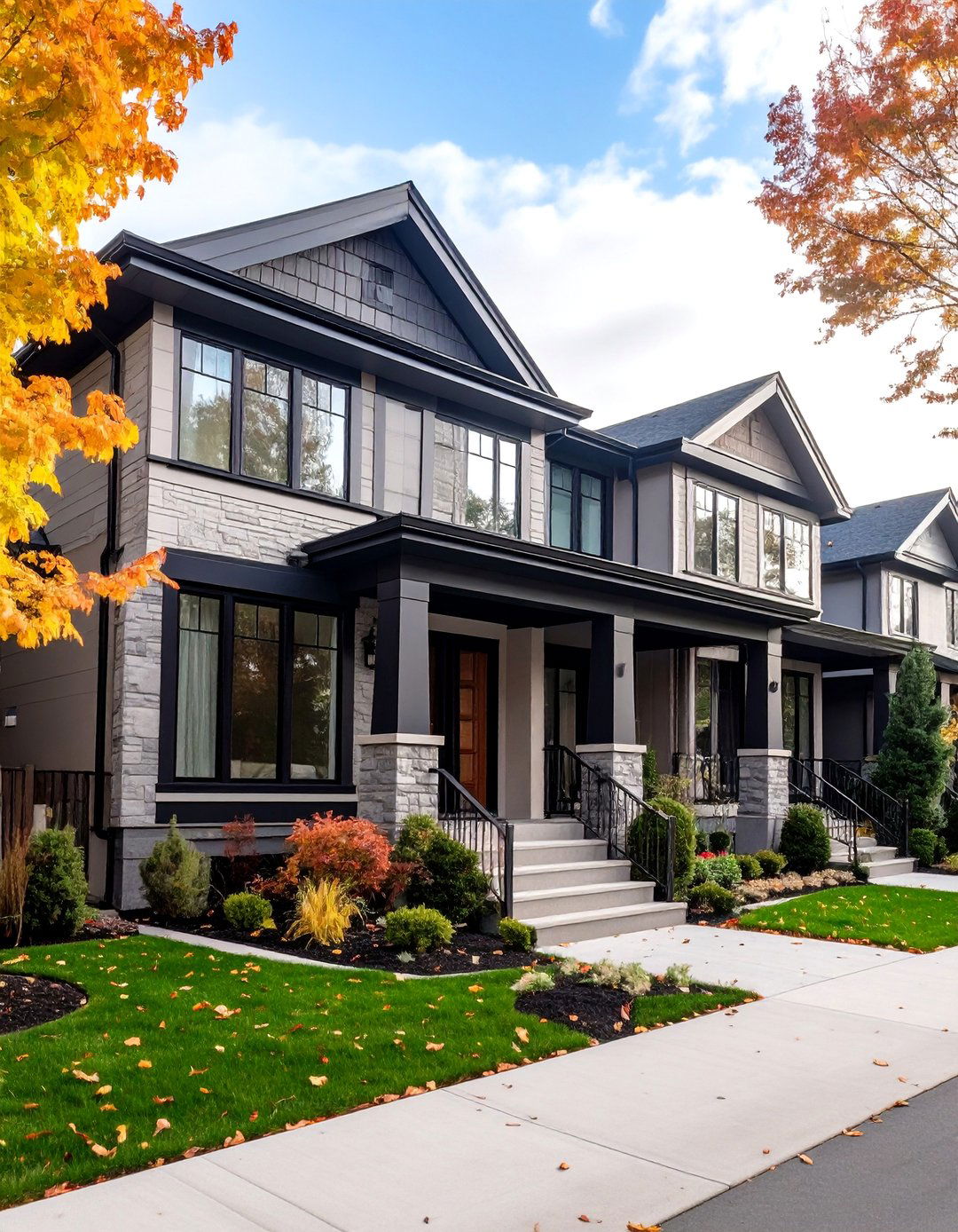 Gray Area Sophisticated Urban Townhouse - 25 Greige Paint Colors for Exteriors