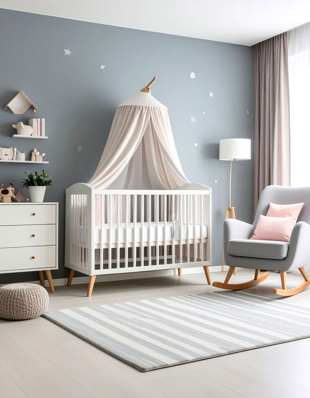 Gray Owl Contemporary Nursery with Soft Pink Accents - 25 Light Gray Paint Colors for Your House