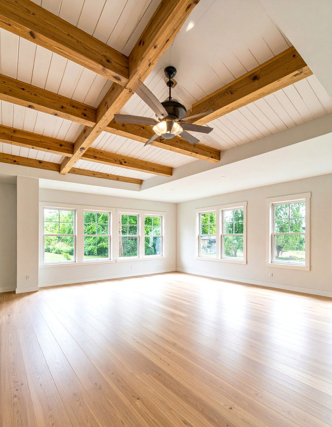 Great Room Beadboard Ceiling with Zone Definition - 25 Beadboard Ceiling Design Ideas