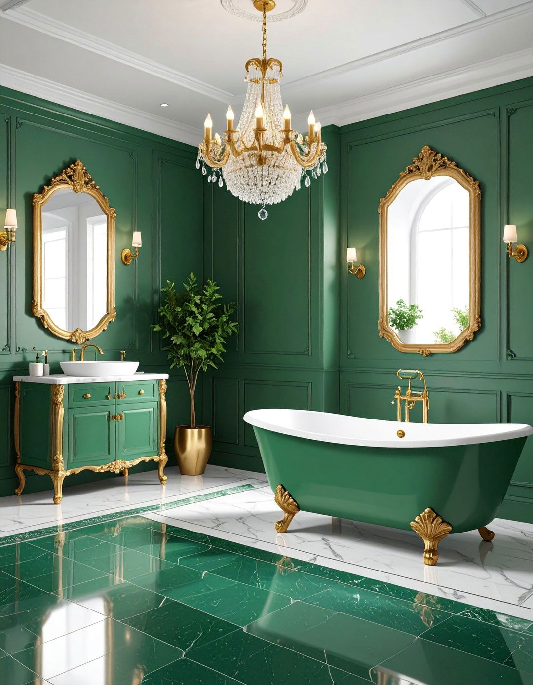 Green Arabesque Tile Elegant Traditional - 25 Green Tile Bathroom Ideas