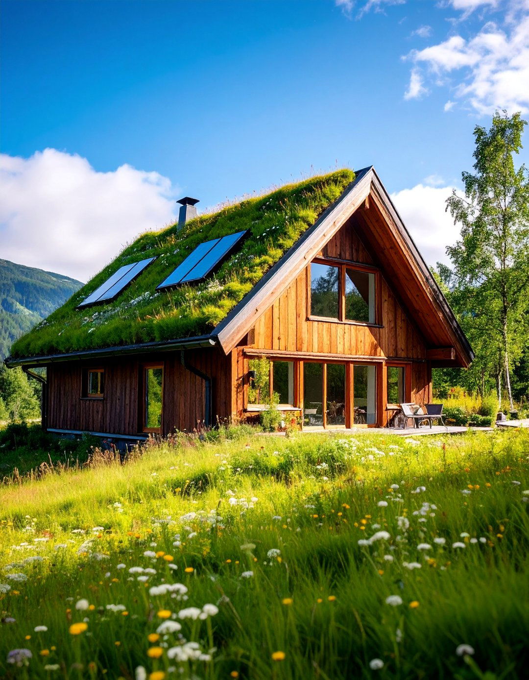 Green Roof Living System with Natural Integration - 25 Scandinavian House Exterior Ideas