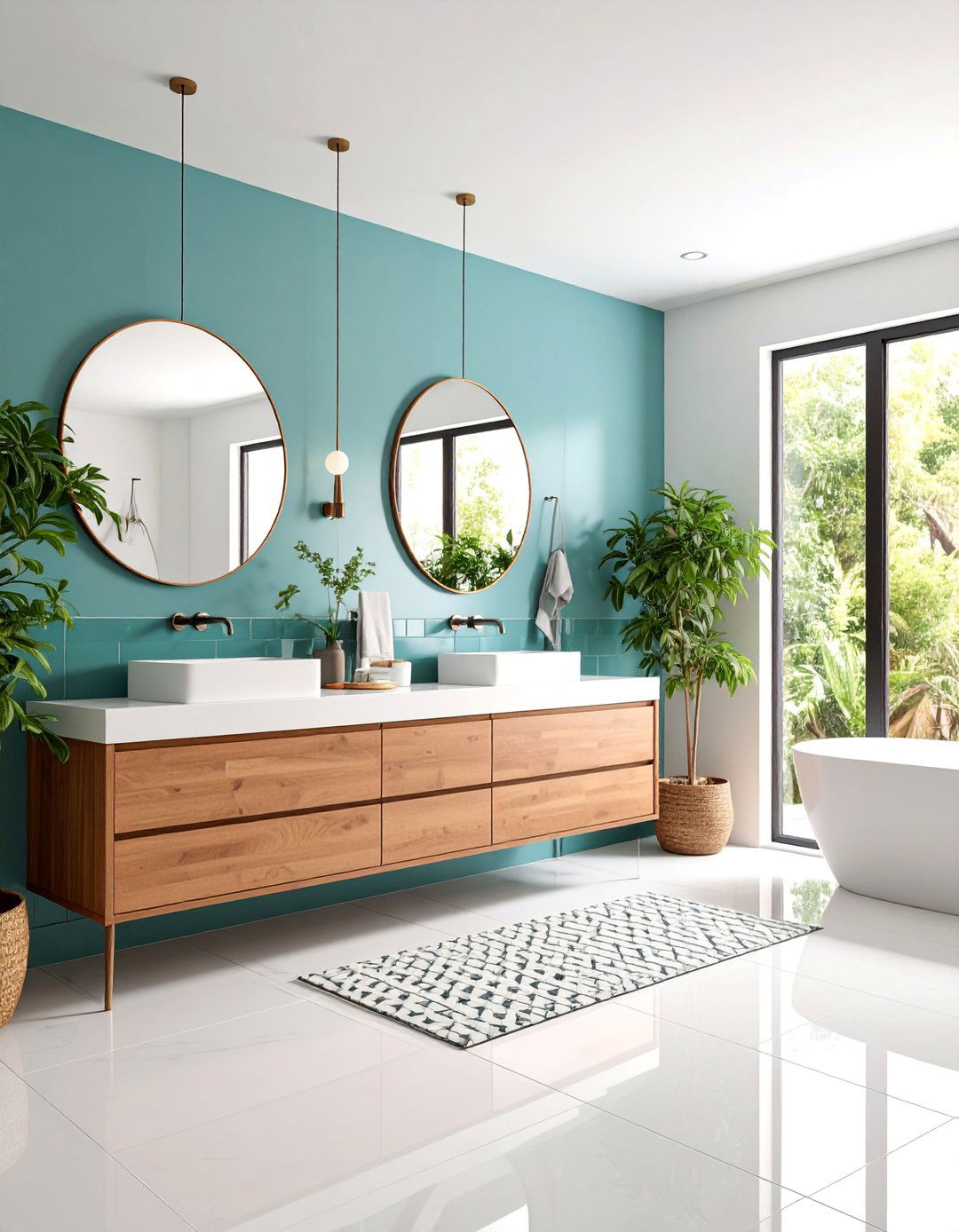 Green Subway Tile Powder Room with Black Grout - 25 Green Powder Room Ideas