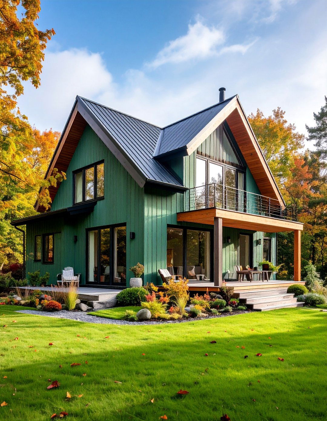 Green Tea Zen with Minimalist Design - 25 Green Exterior House Paint Ideas