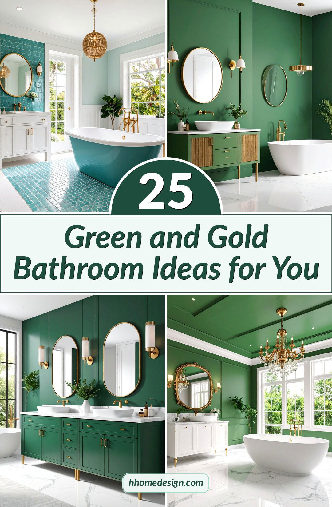 25 Green and Gold Bathroom Ideas for You