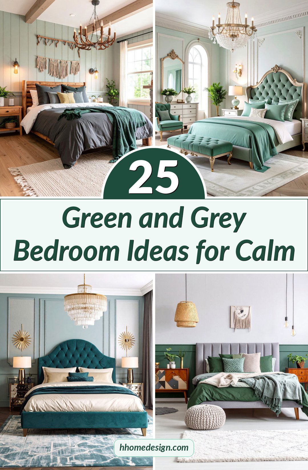 25 Green and Grey Bedroom Ideas for Calm