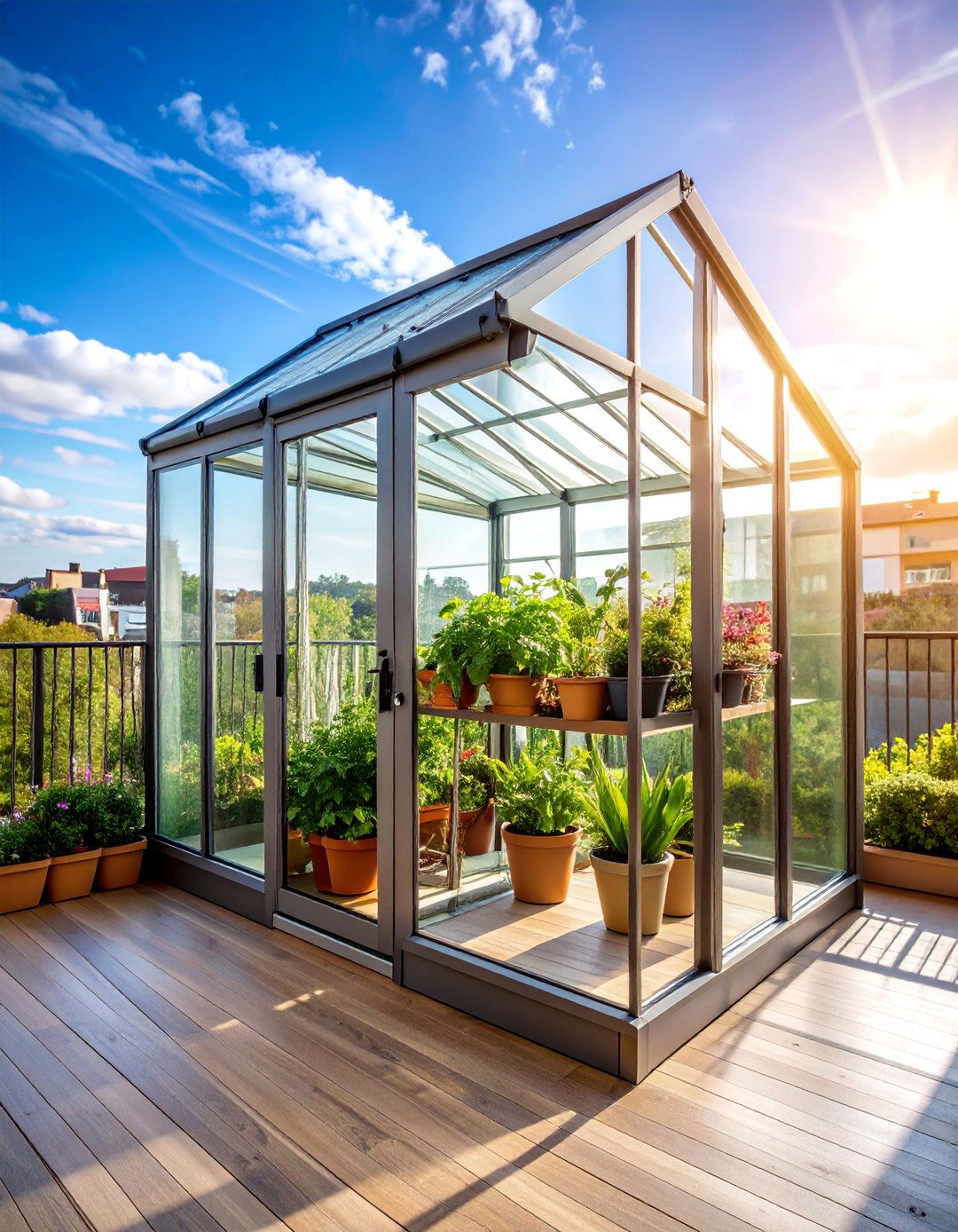 Greenhouse Balcony Setup with Season Extension - 25 Balcony Garden Ideas