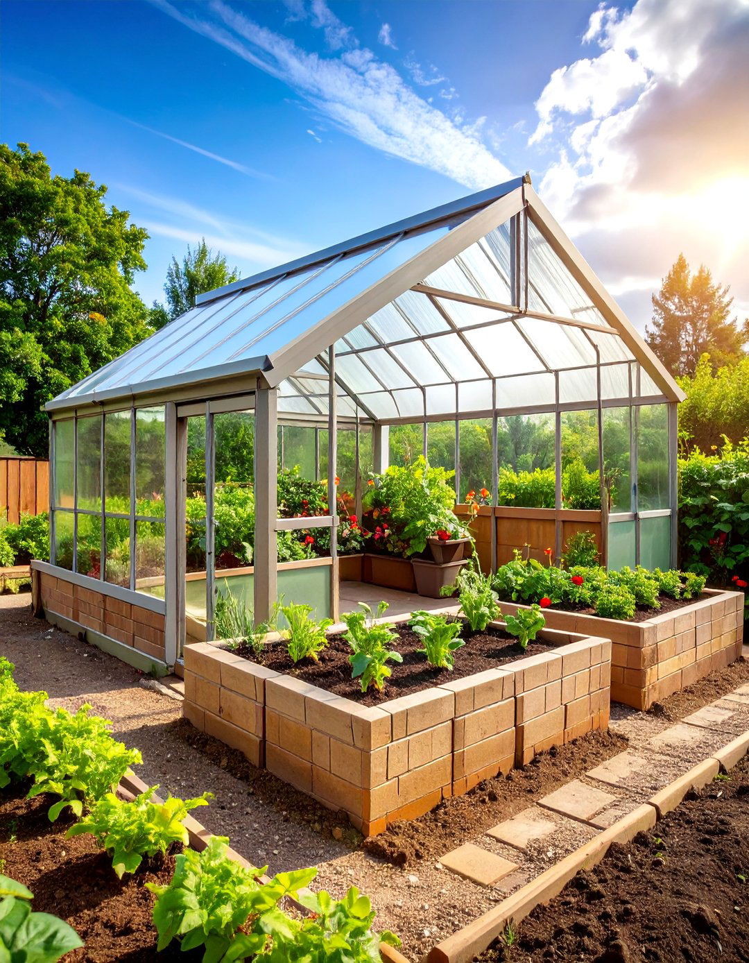 Greenhouse Foundation and Growing Beds - 25 Cinder Block Garden Ideas