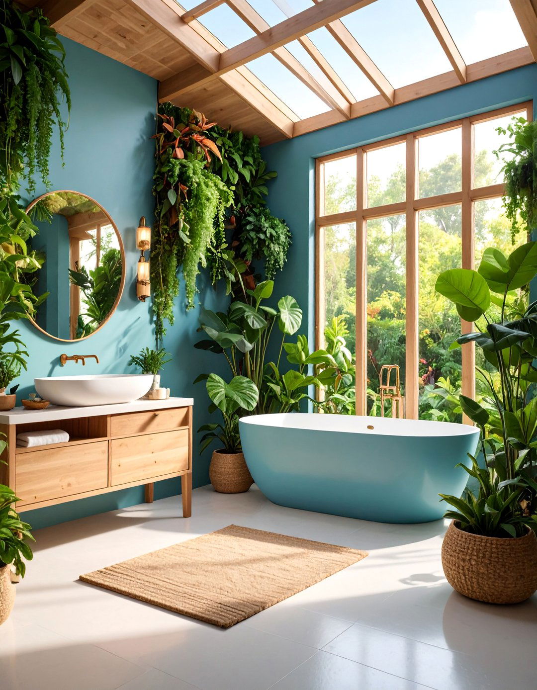 Greenhouse Garden Bathroom with Natural Living Elements - 25 Eclectic Bathroom Ideas