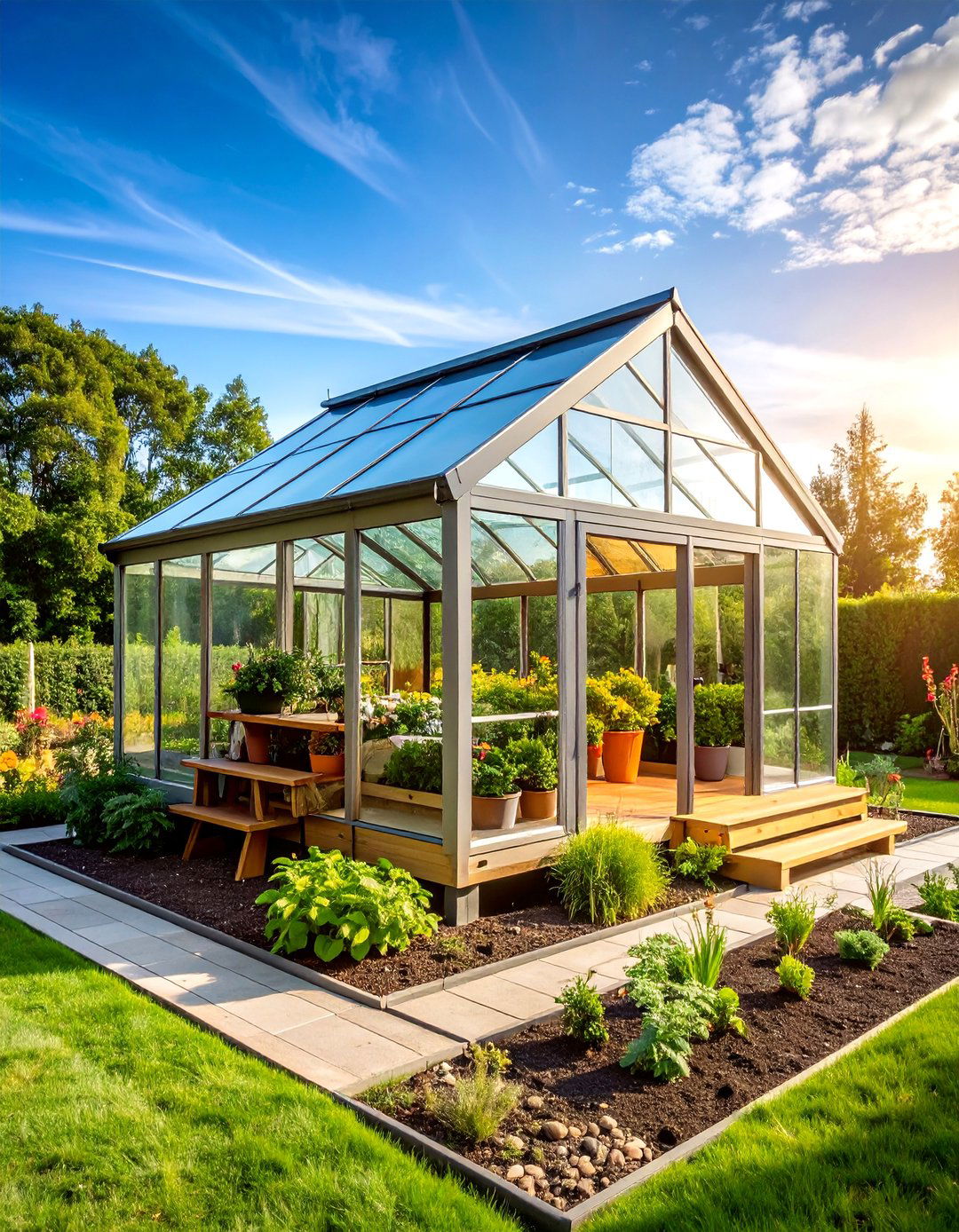 Greenhouse Gazebo with Growing Stations - 25 Backyard Gazebo Ideas