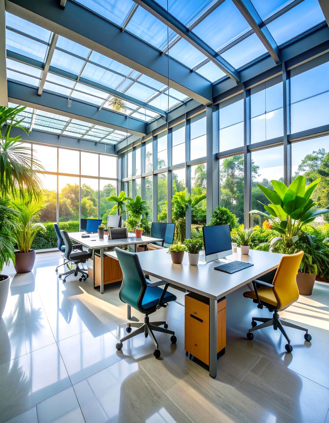Greenhouse Inspired Conservatory Office - 25 Green Home Office Ideas