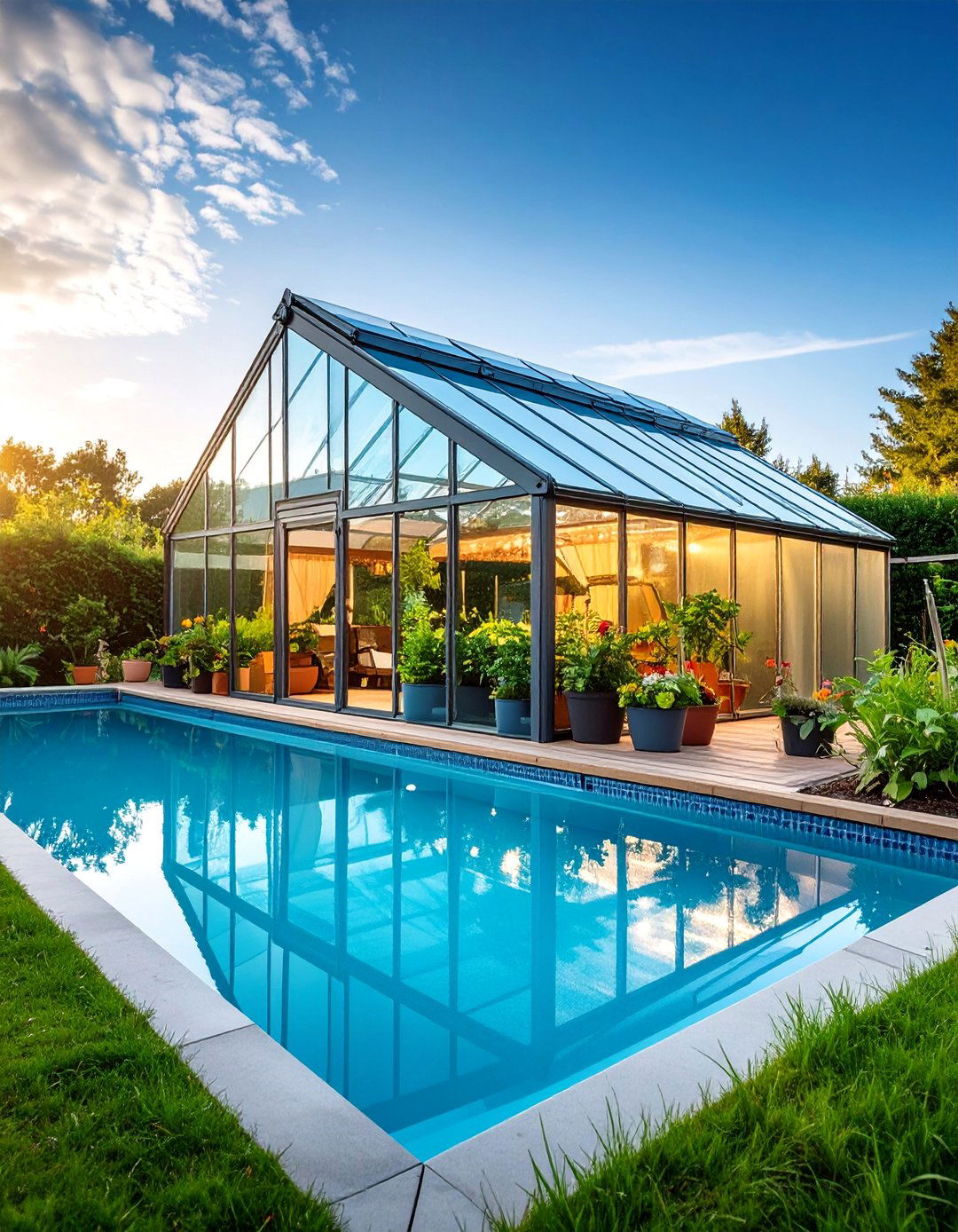Greenhouse Pool Shed Combo - 25 Pool Shed Ideas