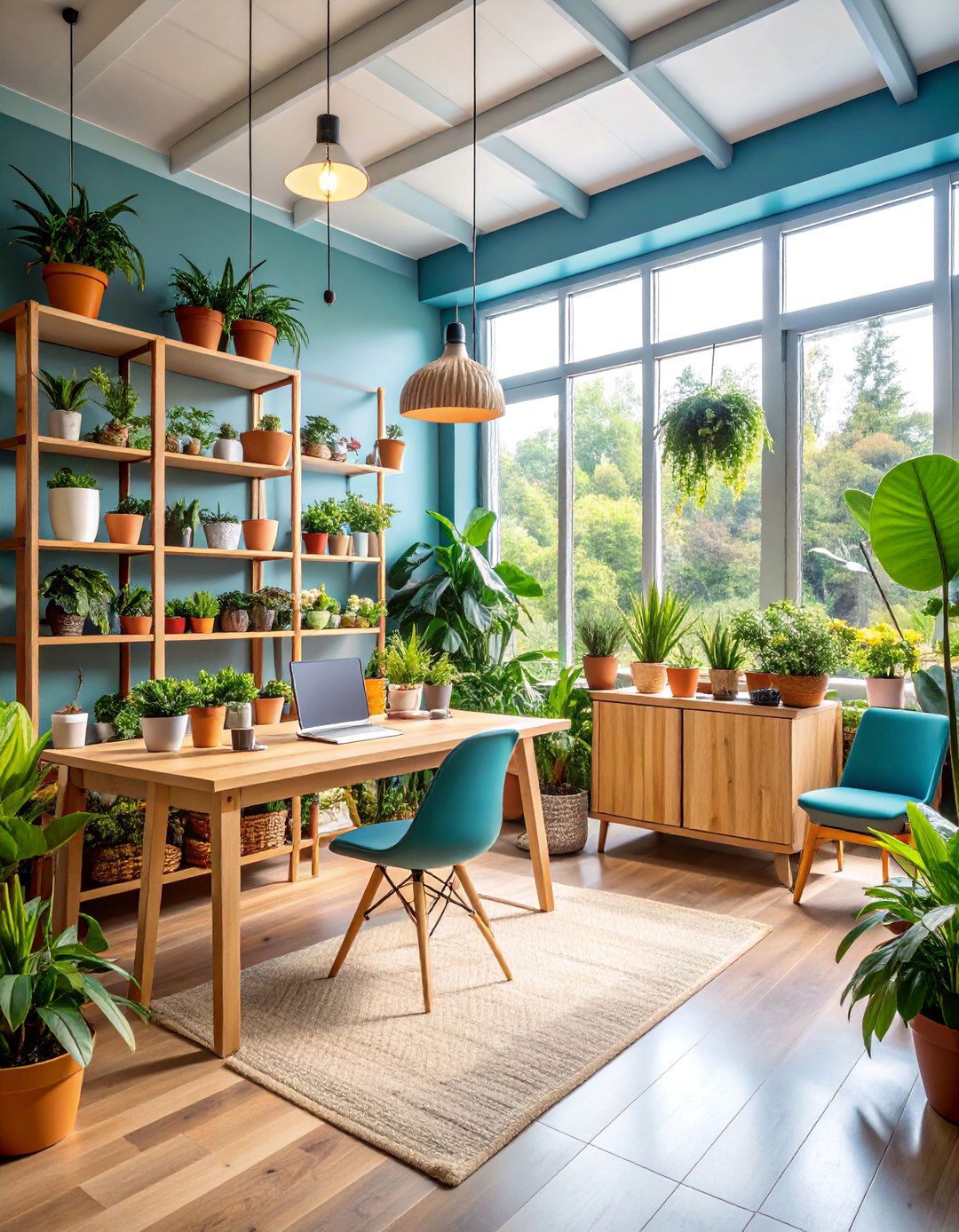 Greenhouse Sunroom Office with Integrated Plant Systems - 25 Sunroom Office Ideas