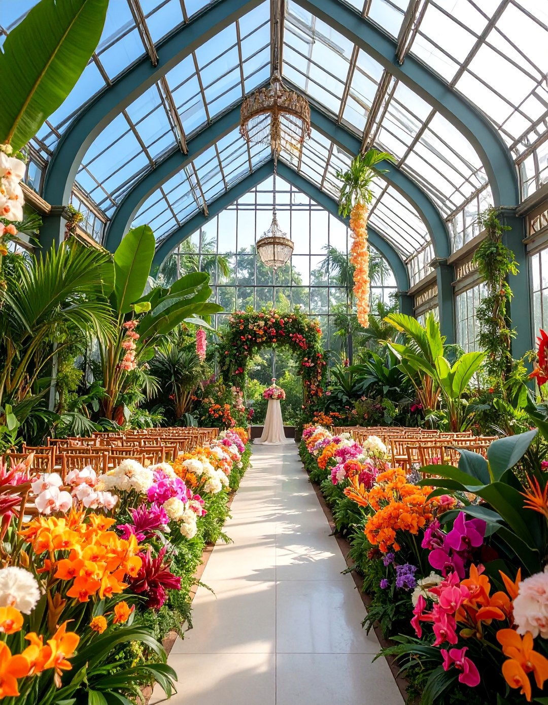 Greenhouse Wedding Ceremony with Tropical Blooms - 25 Romantic Wedding Ideas