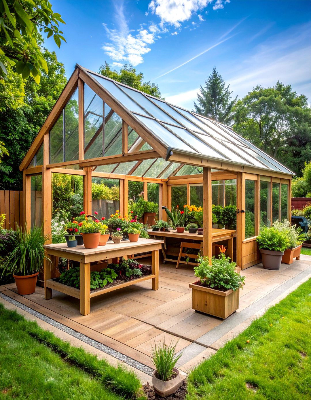 Greenhouse and Potting Shed with Garden Workspace - 25 Backyard Ideas