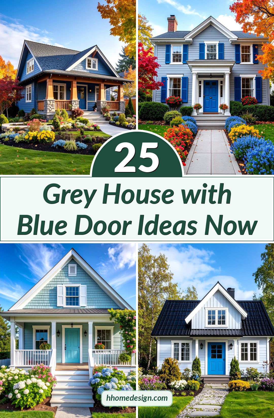 25 Grey House with Blue Door Ideas Now