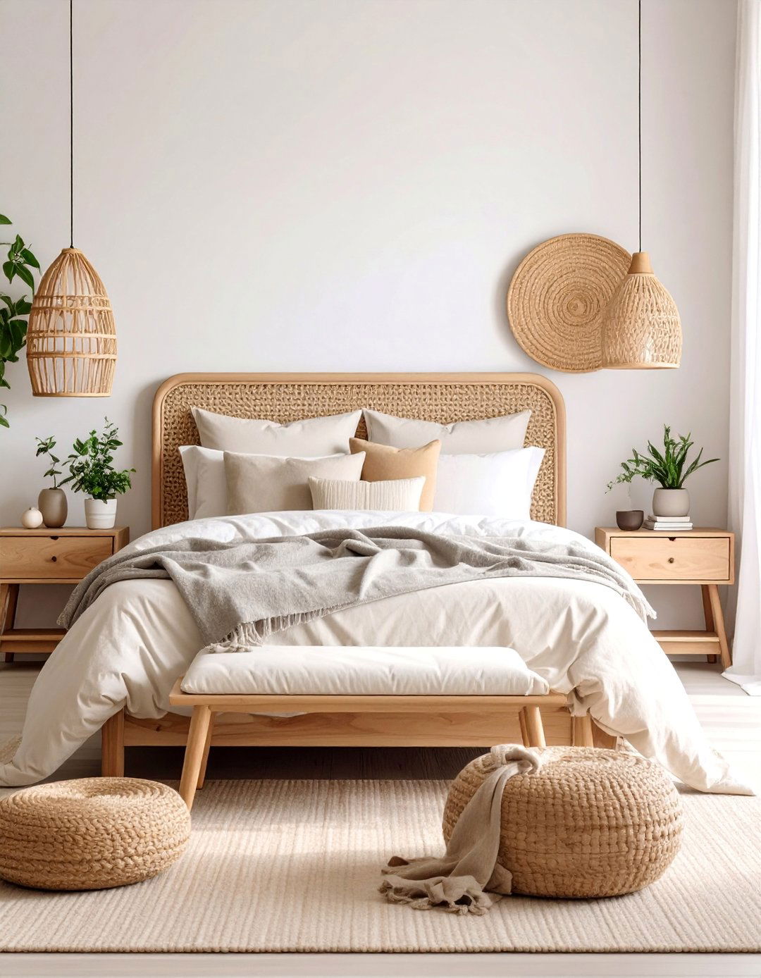 Grey Linen Headboard with Scandinavian Minimalism - 25 Grey Headboard Bedroom Ideas